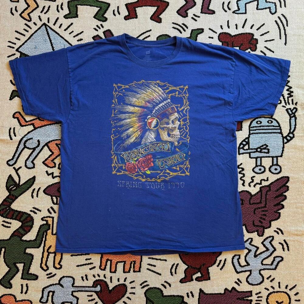 Vintage oversized grateful dead 90s tour tee blue size 2XL